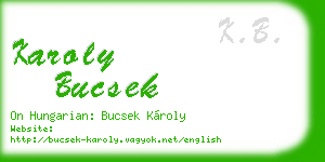 karoly bucsek business card
